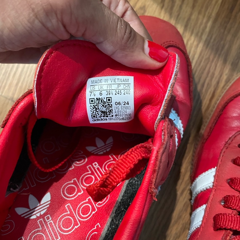 USED Adidas Bold Red Athletic Shoes